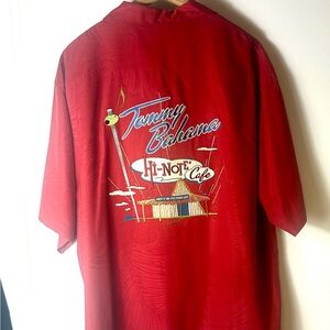 Vintage Tommy Bahama Vibrant Red Button-Up Shirt. Size L. Eclectic Grandpa